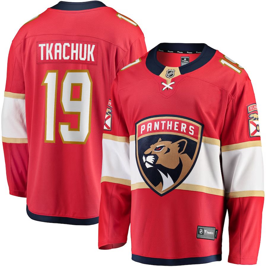 Men Florida Panthers #19 Matthew Tkachuk Fanatics Branded Red Home Breakaway Player NHL Jersey->florida panthers->NHL Jersey